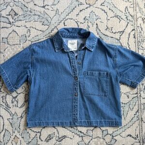 Abercrombie cropped denim shirt